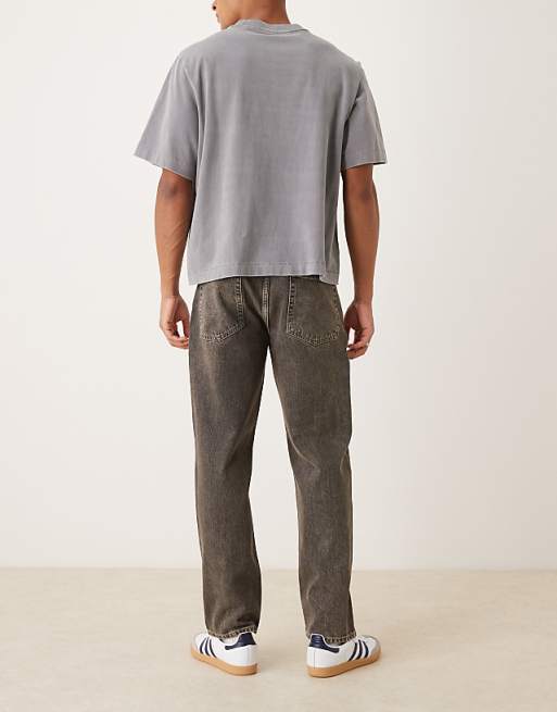 ASOS DESIGN Straight Jeans In Grey Wash With Tint