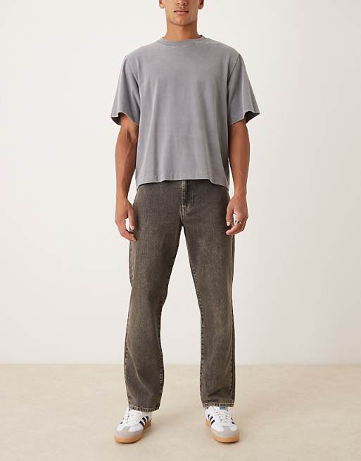 ASOS DESIGN straight jeans in grey wash with tint