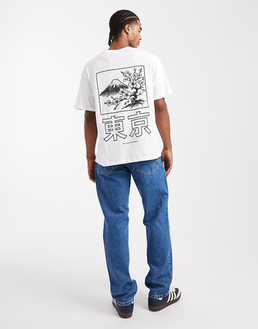 ASOS DESIGN Straight Jeans In Mid Wash Blue