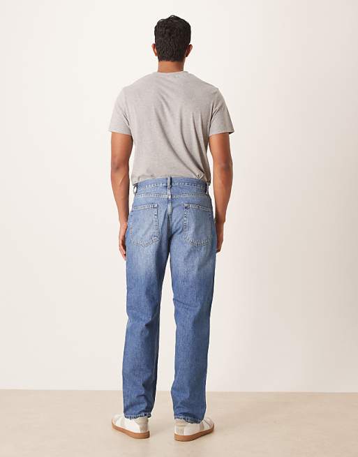 ASOS DESIGN Straight Jeans In Vintage Mid Wash Blue