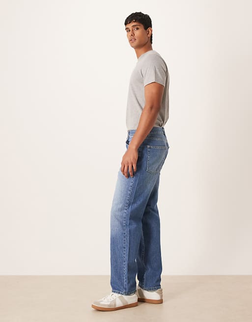 ASOS DESIGN Straight Jeans In Vintage Mid Wash Blue