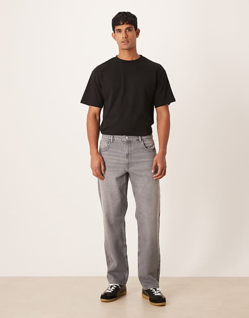 ASOS DESIGN straight jeans in washed grey