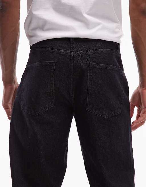 ASOS DESIGN Straight Leg Coated Jeans In Black