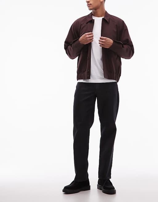 ASOS DESIGN straight leg coated jeans in black