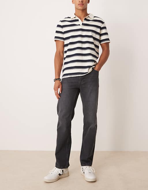 ASOS DESIGN straight leg jeans in black wash