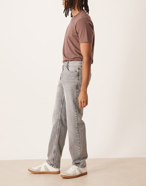 ASOS DESIGN Straight Leg Jeans In Heavy Grey Wash