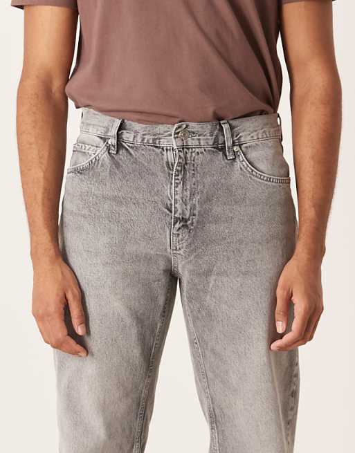 ASOS DESIGN Straight Leg Jeans In Heavy Grey Wash