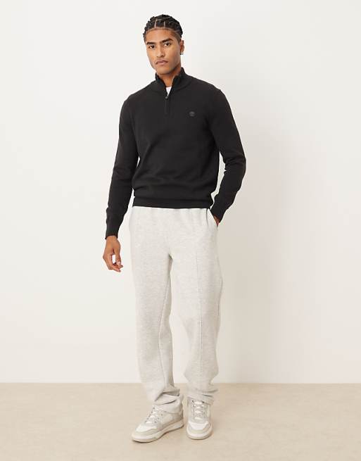 ASOS DESIGN straight leg jogger with pintuck in light grey