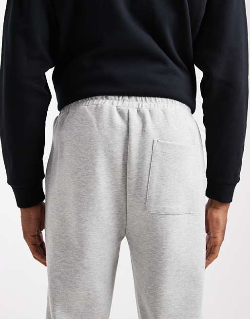 ASOS DESIGN Straight Leg Jogger With Side Pipping In Grey Marl