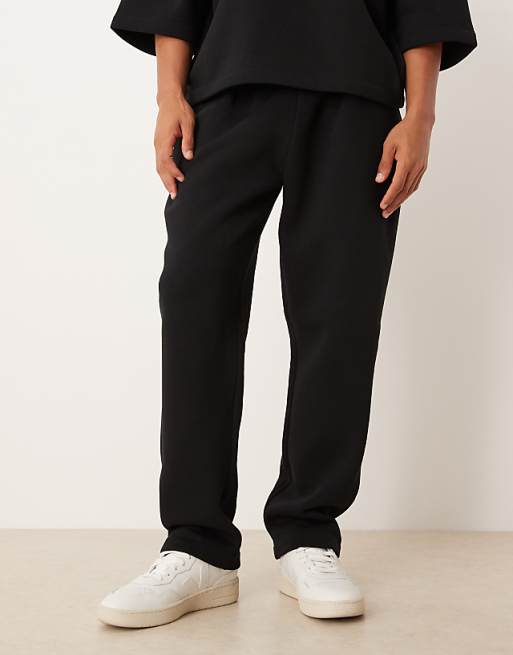 ASOS DESIGN Straight Leg Joggers With Pleat Details In Black