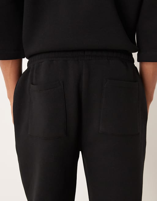 ASOS DESIGN Straight Leg Joggers With Pleat Details In Black