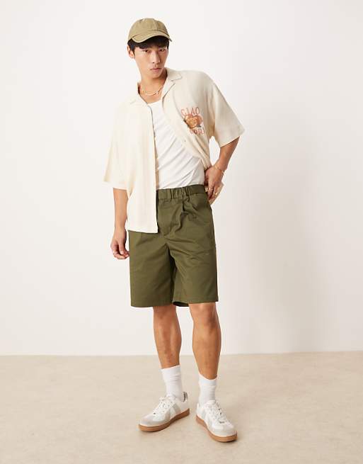 ASOS DESIGN straight leg jort in light green