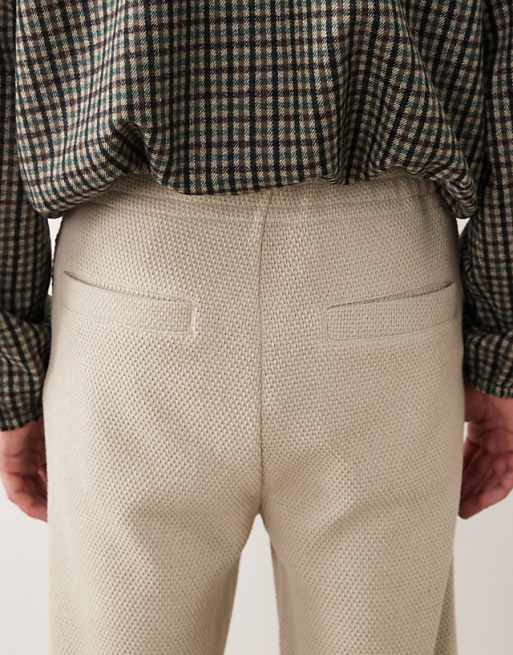 ASOS DESIGN Straight Leg Textured Jogger In Beige