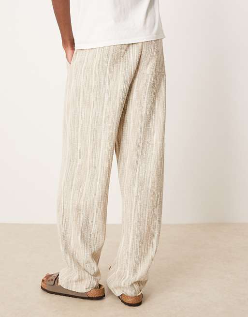 ASOS DESIGN Straight Leg Textured Joggers In Sage Green