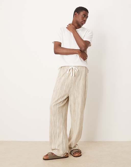 ASOS DESIGN straight leg textured joggers in sage green