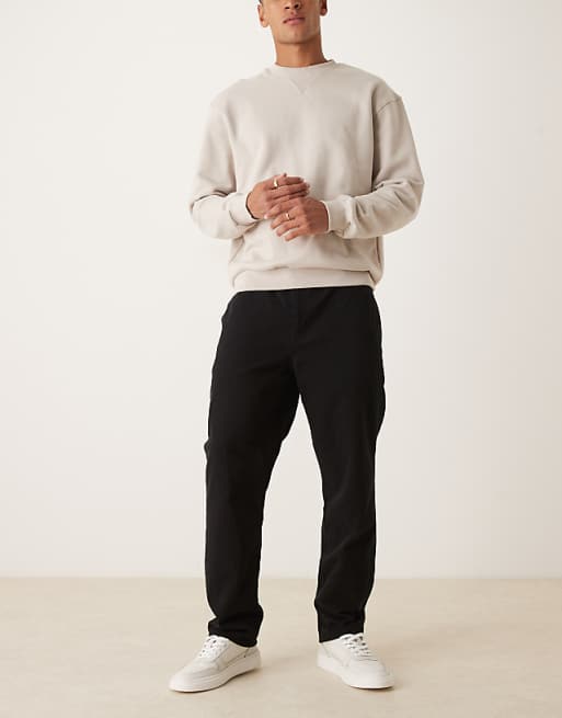 ASOS DESIGN Straight Pull On Chinos In Black