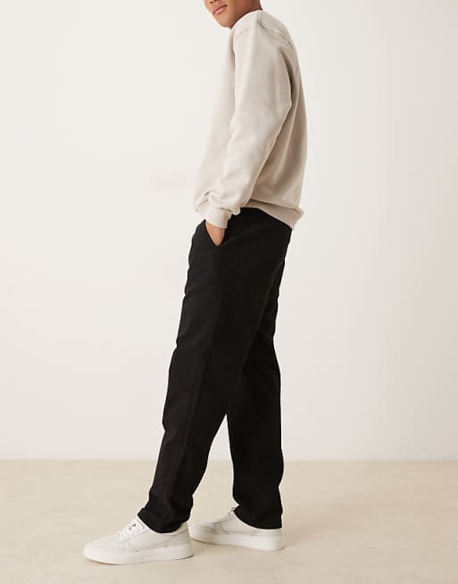 ASOS DESIGN Straight Pull On Chinos In Black