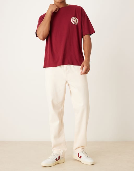 ASOS DESIGN Straight Pull On Chinos In Ecru