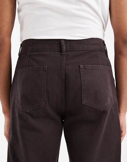 ASOS DESIGN Straight Trousers In Brown