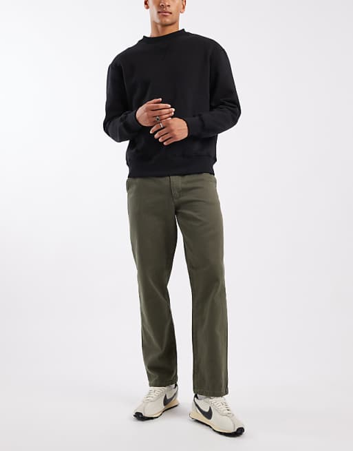 ASOS DESIGN Straight Trousers In Khaki