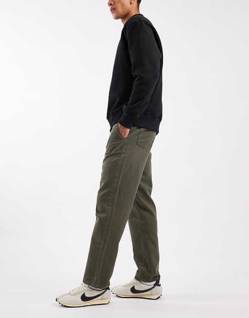 ASOS DESIGN Straight Trousers In Khaki