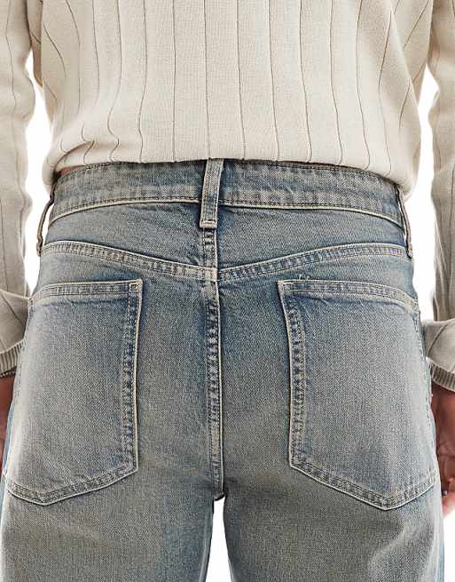 ASOS DESIGN Stretch Straight Jeans With Tint In Light Wash Blue
