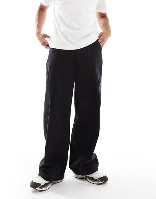 ASOS DESIGN Super Baggy Cargo Trousers In Black