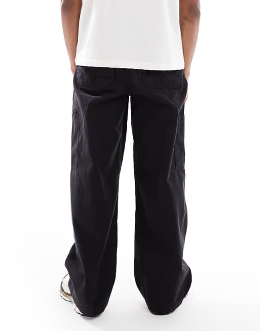 ASOS DESIGN Super Baggy Cargo Trousers In Black