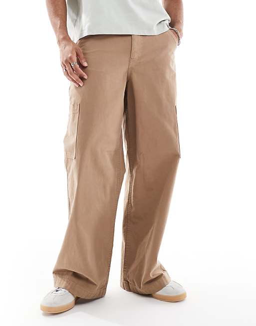 ASOS DESIGN Super Baggy Cargo Trousers In Brown