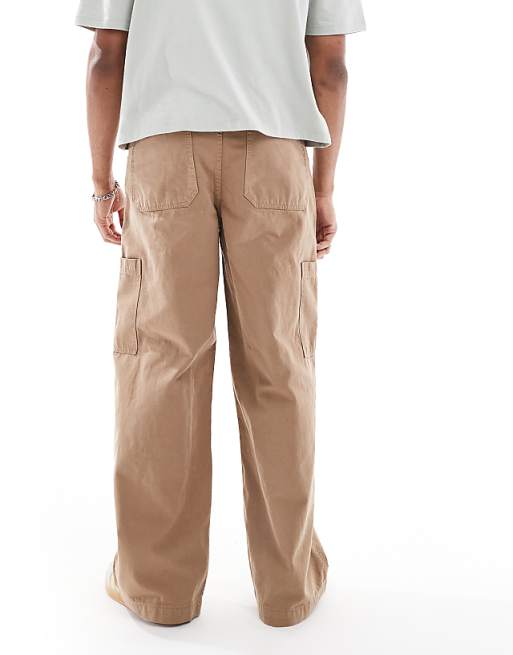 ASOS DESIGN Super Baggy Cargo Trousers In Brown