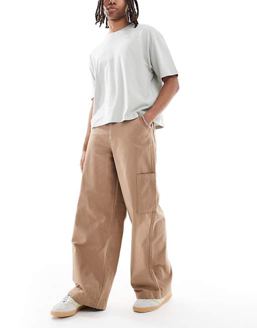 ASOS DESIGN super baggy cargo trousers in brown
