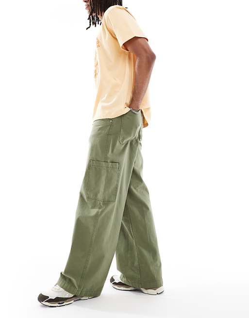 ASOS DESIGN Super Baggy Cargo Trousers In Khaki