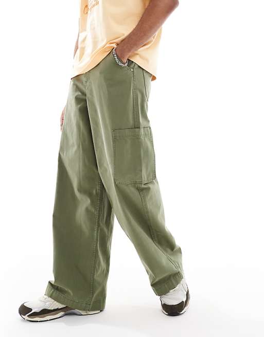 ASOS DESIGN super baggy cargo trousers in khaki