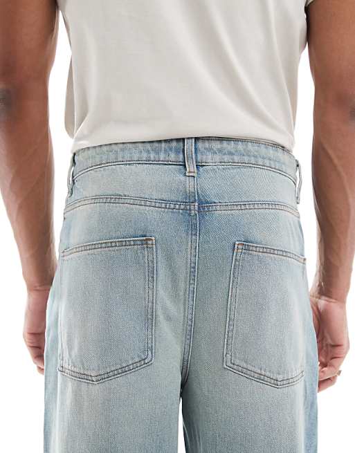ASOS DESIGN Super Baggy Fit Jeans In Light Wash Blue