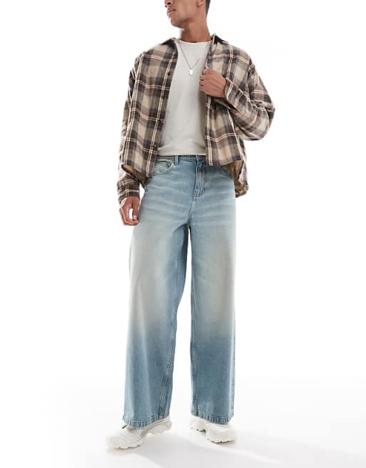ASOS DESIGN super baggy fit jeans in light wash blue