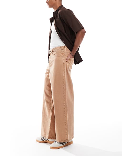 ASOS DESIGN Super Baggy Jean In Sand Wash