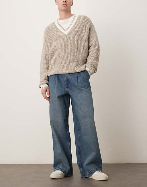 ASOS DESIGN super baggy jeans in mid wash blue