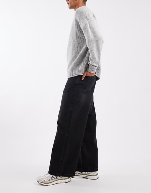 ASOS DESIGN Super Baggy Jeans In Washed Black