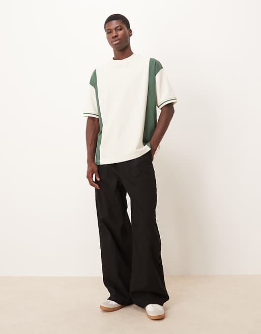 ASOS DESIGN super baggy lightweight jeans in washed black