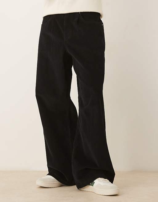 ASOS DESIGN super baggy trousers in black corduroy
