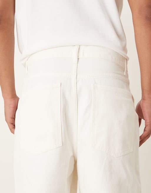 ASOS DESIGN Super Baggy Trousers In Ecru With Carpenter Details