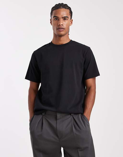 ASOS DESIGN super heavyweight crew neck t-shirt in black