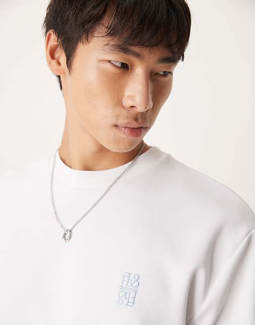 ASOS DESIGN Super Heavyweight Premiumrelaxed T-shirt With Italy Graphic In White