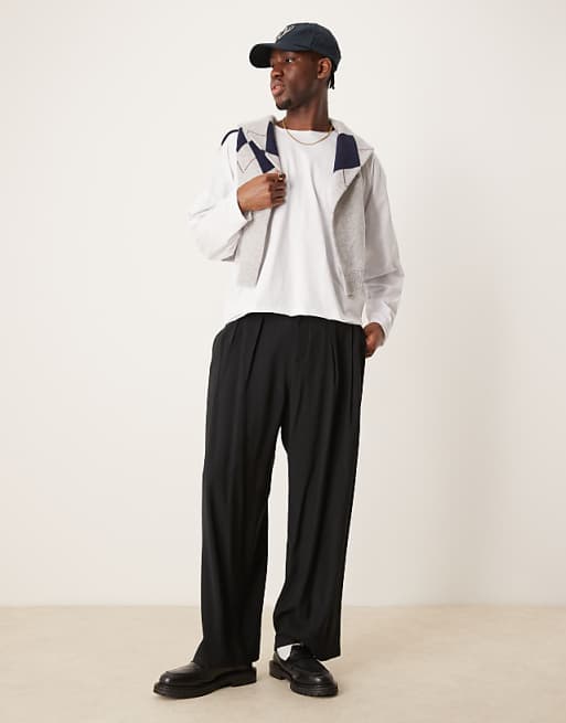 ASOS DESIGN Super Oversized Boxy Long Sleeve T-shirt With Raw Edge In White