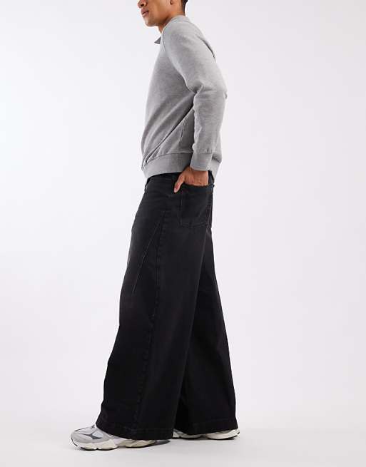ASOS DESIGN Super Wide Leg Jeans In Black