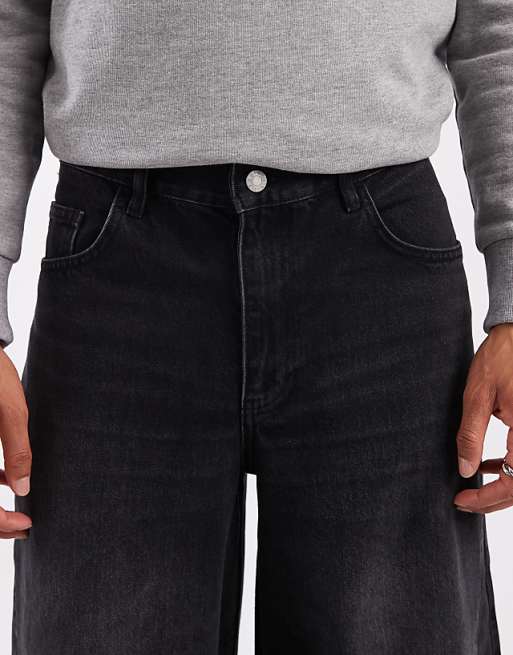 ASOS DESIGN Super Wide Leg Jeans In Black