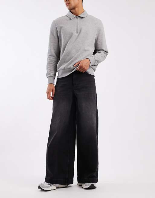 ASOS DESIGN super wide leg jeans in black