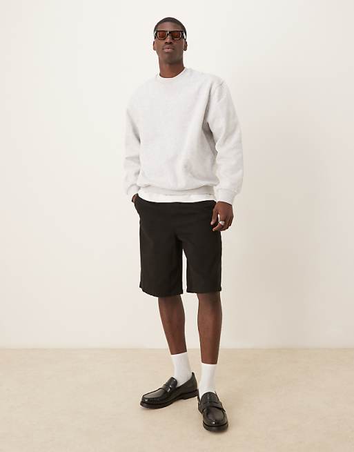 ASOS DESIGN Sweatshirt With Fruit Back Print In Grey Marl