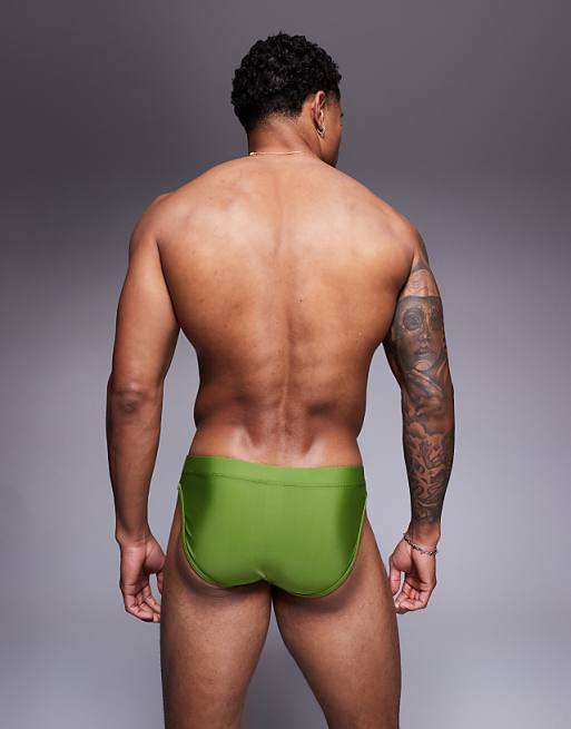ASOS DESIGN Swim Briefs In Green