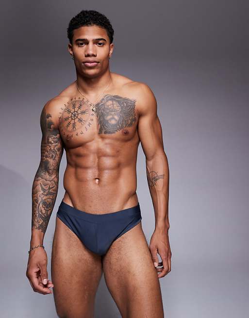 ASOS DESIGN Swim Briefs In Grey